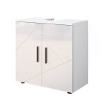 Meuble sous vasque simple 60x59cm, blanc haute brillance