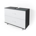 Meuble sous vasque simple 80x60. 8cm, anthracite / blanc