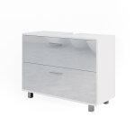 Meuble sous vasque simple, blanc haute brillance 80 x 60. 8cm