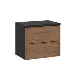 Meuble sous - vasque stratifis marron et noir