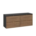 Meuble sous - vasque stratifis marron et noir