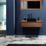 Meuble suspendu 1 tiroir en teck massif 90 cm