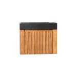 Meuble suspendu de salle de bain en teck et vasque noir l60cm Meuble suspendu de salle de bain en teck et vasque noir l60cm