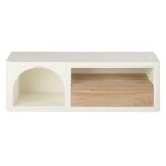 Meuble tv 1 niche 1 tiroir blanc crème Meuble tv 1 niche 1 tiroir blanc crème