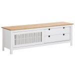 Meuble tv 1 porte coul. 2 tiroirs bois cir et blanc