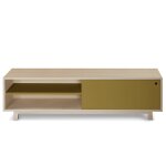 Meuble tv 1 porte coulissante 100 cm, en frêne Meuble tv 1 porte coulissante 100 cm, en frêne