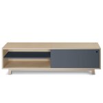 Meuble tv 1 porte coulissante 100 cm, en frêne Meuble tv 1 porte coulissante 100 cm, en frêne