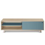 Meuble tv 1 porte coulissante 100 cm, en frêne Meuble tv 1 porte coulissante 100 cm, en frêne
