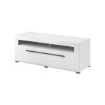 Meuble tv 1 tiroir 140 cm stratifis blanc