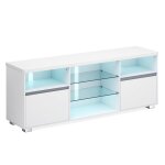 Meuble tv longueur 160 cm 2 portes effet bois blanc Meuble tv longueur 160 cm 2 portes effet bois blanc