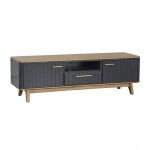 Meuble tv 160 cm en chne gris anthracite