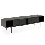 Meuble tv 180 cm style indus bois noir Meuble tv 180 cm style indus bois noir