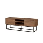 Meuble tv 2 niches et 2 tiroirs décor noyer - l140 cm Meuble tv 2 niches et 2 tiroirs décor noyer - l140 cm