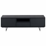 Meuble tv 2 portes 1 tiroir effet bois chne noir