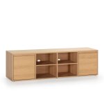 Meuble tv 2 portes 4 niches, couleur chne
