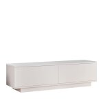 Meuble tv 2 portes en bois l140cm - blanc