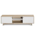 Meuble tv 2 portes coulissantes 160 cm, en frêne Meuble tv 2 portes coulissantes 160 cm, en frêne