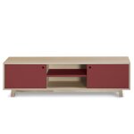 Meuble tv 2 portes coulissantes 160 cm, en frne