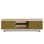 Meuble tv 2 portes coulissantes 160 cm, en frêne Meuble tv 2 portes coulissantes 160 cm, en frêne