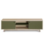 Meuble tv 2 portes coulissantes 160 cm, en frêne Meuble tv 2 portes coulissantes 160 cm, en frêne