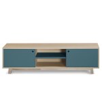 Meuble tv 2 portes coulissantes 160 cm, en frêne Meuble tv 2 portes coulissantes 160 cm, en frêne