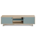 Meuble tv 2 portes coulissantes 160 cm, en frêne Meuble tv 2 portes coulissantes 160 cm, en frêne