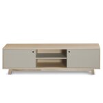 Meuble tv 2 portes coulissantes 160 cm, en frêne Meuble tv 2 portes coulissantes 160 cm, en frêne