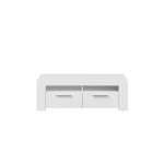 Meuble tv 2 portes et 2 niches de rangement l120cm - blanc Meuble tv 2 portes et 2 niches de rangement l120cm - blanc