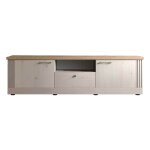 Meuble tv 3 portes 1 niche aspect chne blanchi et chne clair