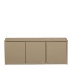 Meuble tv 3 portes en bois l120cm - beige