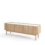 Meuble tv 3 portes en bois lamell 144x48 cm
