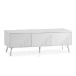 Meuble tv 3 portes couleur blanc 130 cm
