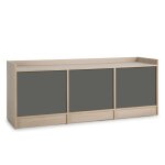 Meuble tv avec 3 portes, couleur chêne / gris, 139 cm longueur Meuble tv avec 3 portes, couleur chêne / gris, 139 cm longueur