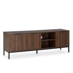 Meuble tv 3 portes couleur noyer