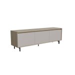 Meuble tv 3 portes effet chne blanchi / lin