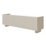 Meuble tv 3 portes, grge, 144 cm