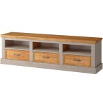 Meuble tv avec 3 tiroirs en ch�ne gris