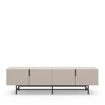 Meuble tv 4 portes en bois et mtal l200cm - beige