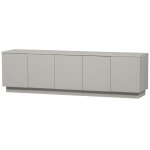 Meuble tv 4 portes en bois de pin, gris Meuble tv 4 portes en bois de pin, gris