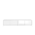 Meuble tv 4 portes - l205 cm - blanc