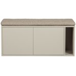 Meuble tv et banc en pin avec coussins beige
