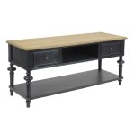 Meuble tv bas en bois 2 tiroirs 1 niche et 1 tablette noir Meuble tv bas en bois 2 tiroirs 1 niche et 1 tablette noir