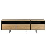 Meuble tv bas moderne en bois et mtal 3 portes l220