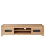 Meuble tv bas moderne en chne clair l180
