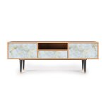 Meuble tv blanc clair 1 tiroir et 2 portes l 170 cm Meuble tv blanc clair 1 tiroir et 2 portes l 170 cm