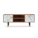 Meuble tv blanc clair 2 portes l 170 cm Meuble tv blanc clair 2 portes l 170 cm