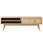 Meuble tv en bois 150x45 cm irma mdf naturel 150x45x50cm