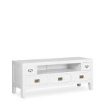 Meuble tv en bois blanc l 125 cm Meuble tv en bois blanc l 125 cm
