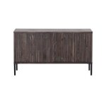 Meuble tv en bois de frêne marron avec cadre en métal noir Meuble tv en bois de frêne marron avec cadre en métal noir
