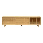 Meuble tv en bois massif naturel 170 cm non verni